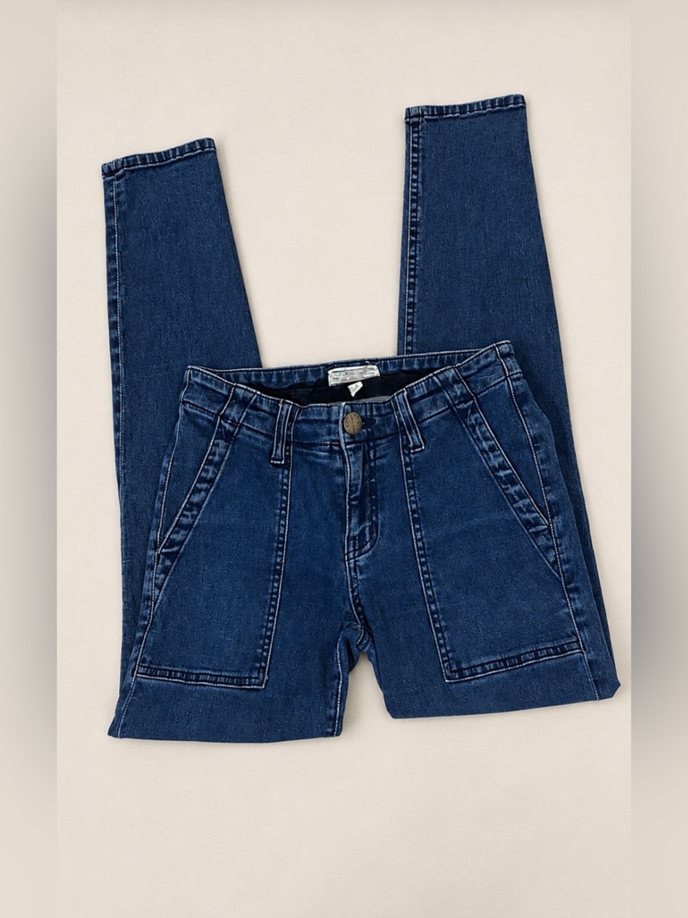 Current/Elliott The Conductor Ankle Cargo Denim Jeans Naval Nights Size 25
